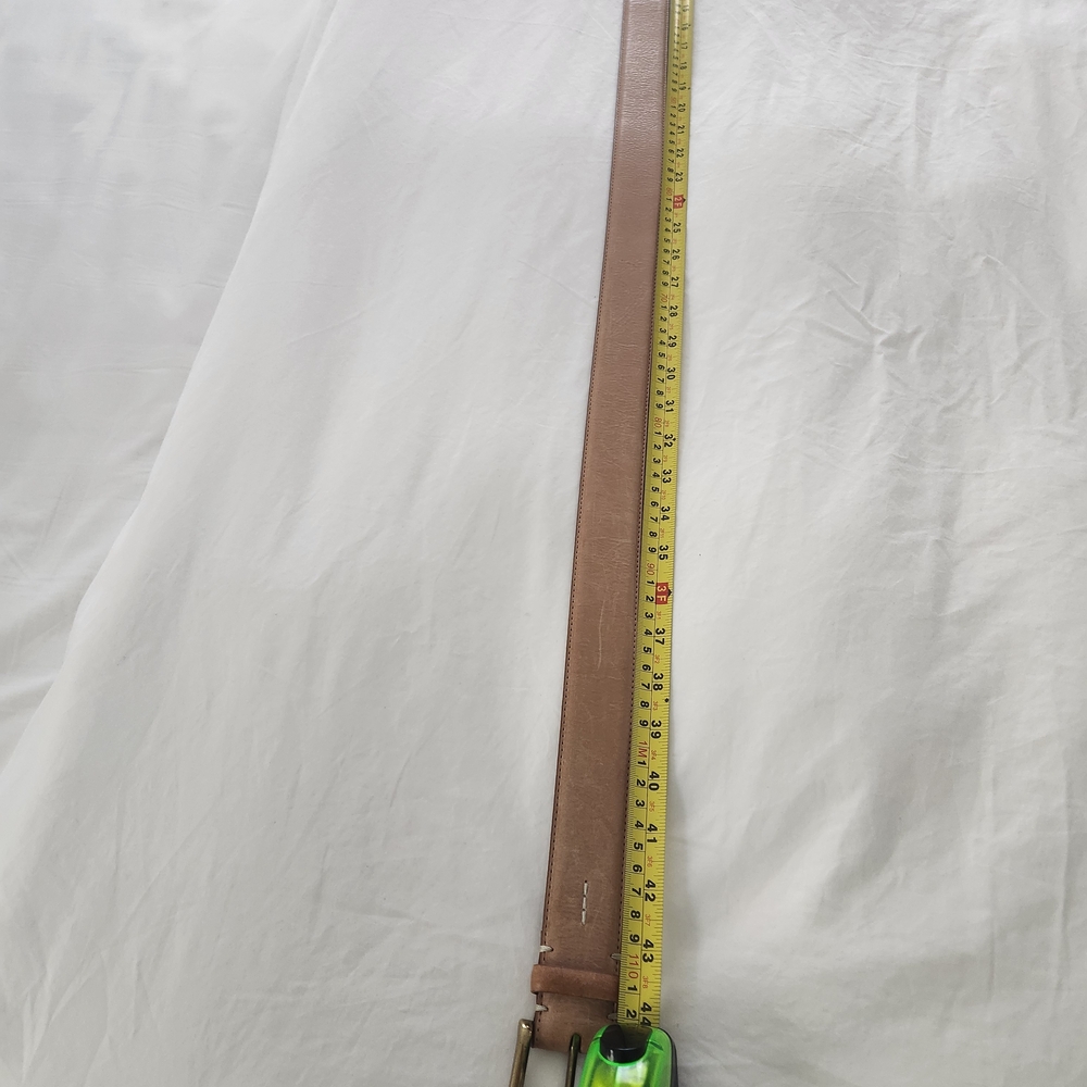 Allen Edmonds Tan Leather Belt with Brass Buckle